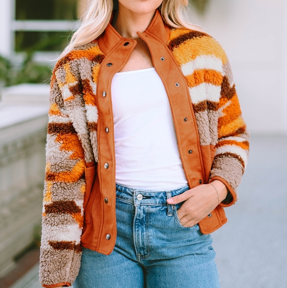 Amber Fuzzy Touch Snap Jacket - Picture 2 of 11